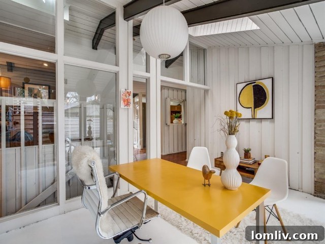 Dining Area with Midcentury Modern Aesthetics