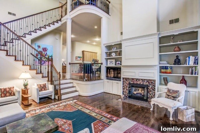 Architectural details like rounded wall corners define the eclectic charm of this Forest Hills residence.