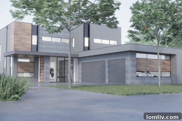 Modern Minimalist Exterior Day Render