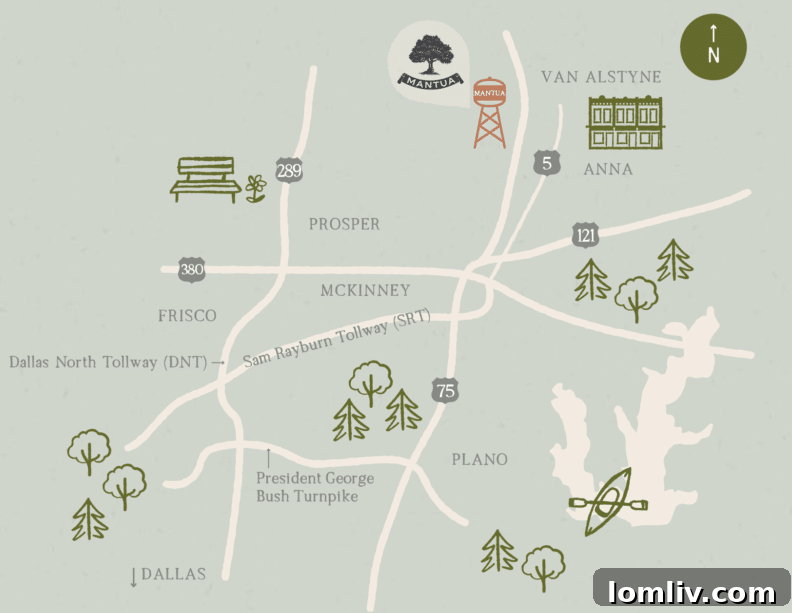 Map of the expansive Mantua development across Anna and Van Alstyne in North Texas