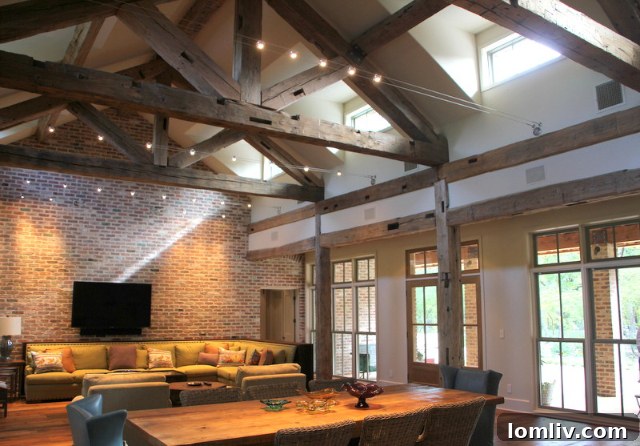 Interior view of a spacious, light-filled living area in an East Texas forever home with modern furnishings
