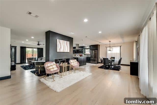 Modern kitchen with stainless steel appliances and subway tile