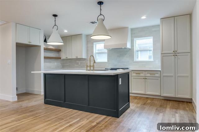 Elegant quartz kitchen with modern appliances