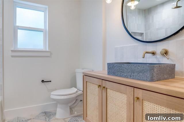 Luxurious bathroom with modern fixtures
