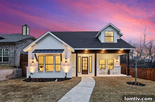 Exterior of a modern farmhouse in North Oak Cliff Dallas
