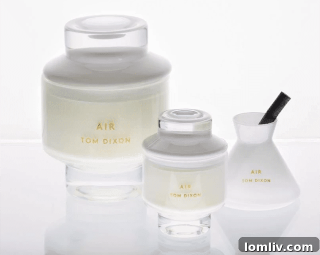 Tom Dixon's Air Elements diffuser, defined by floral notes of pink pepper, white tea, and neroli oil