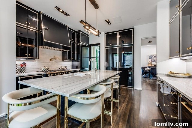 Turtle Creek's Modern Masterpiece 13 Luxurious Library with Elegant Furnishings and Natural Light