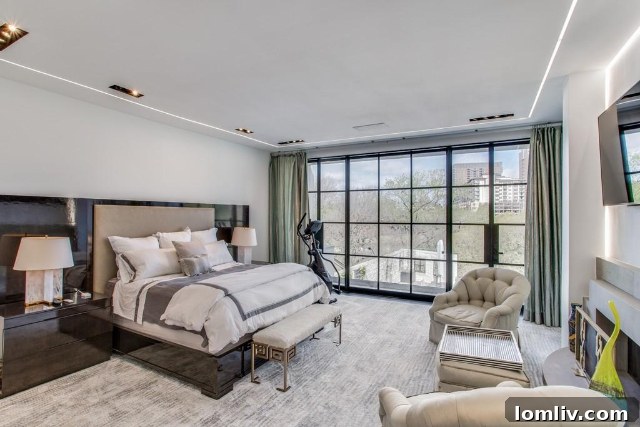 Turtle Creek's Modern Masterpiece 16 Elegant Master Bedroom with Custom Headboard and Modern Decor