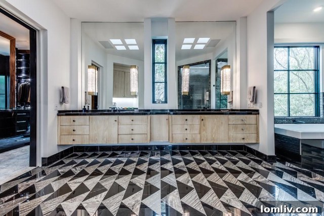 Turtle Creek's Modern Masterpiece 18 Sleek Modern Double Vanity in a Designer Bathroom