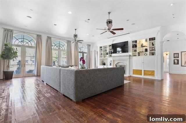 Luxurious study or office space with rich wood paneling