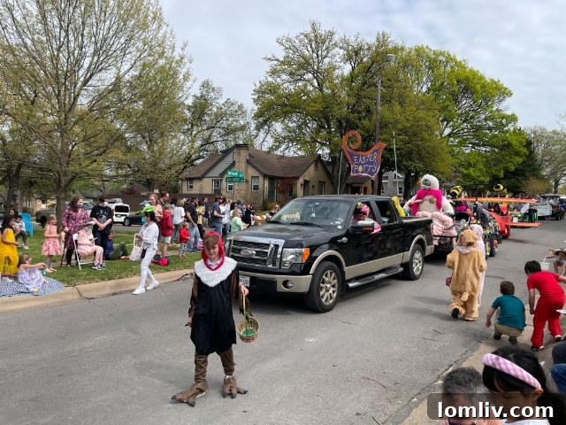 Energetic dancing and celebration at the Hollywood Heights community Easter parade