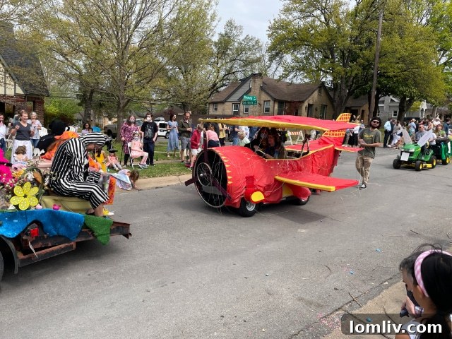 Children and families gathering for the Easter festivities in Hollywood Heights, East Dallas