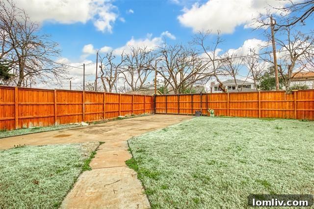 Fenced Back Lawn of a Charming Winnetka Heights Home