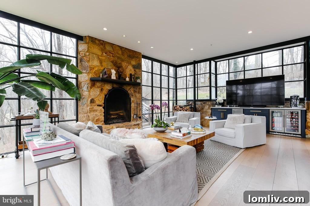 Cozy Bedroom with Floor-to-Ceiling Glass Doors and Juliet Balcony