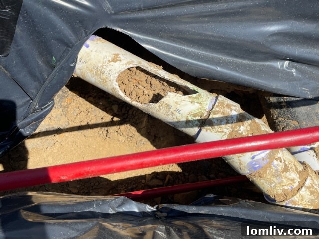 Damaged Plumbing Line Found Before Concrete Foundation Pour