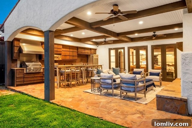 Elegant wet bar in the basement entertainment area