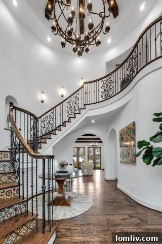 Elegant wood floors leading into the family room