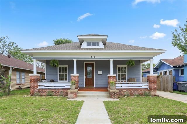 Picturesque craftsman home with a relaxing front porch in North Oak Cliff