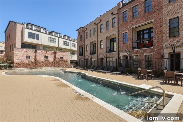 Community pool for residents of the Dallas townhouse