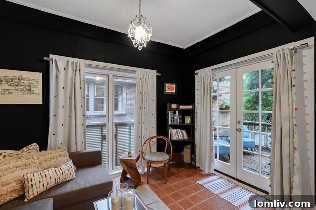 Private Sunroom Off Master Bedroom with French Doors