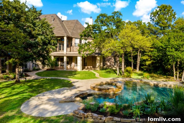 Tranquil rock waterfall feature enhancing the backyard oasis