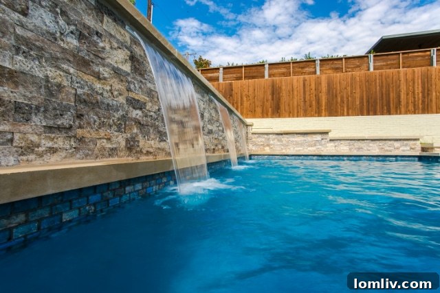 Pool Construction Reimagined 4 Architectural drawing of a sophisticated backyard pool design with integrated features.