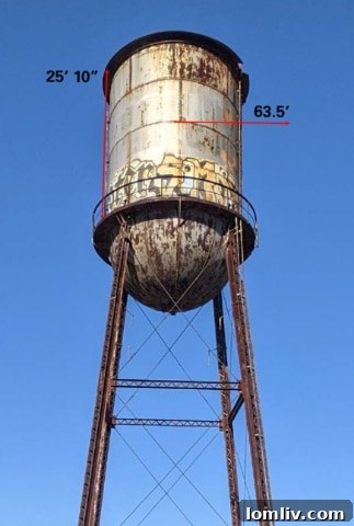 Shepard Fairey's team preparing for the mural installation on the water tower