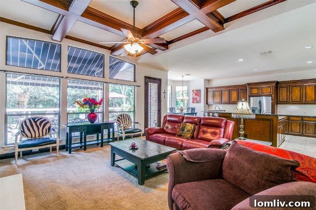 Updated living area with contemporary furnishings and a lively color scheme at 2365 Lake Forest Drive