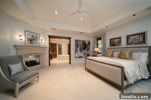 Luxurious Master Bathroom with Freestanding Tub - Dallas Estate