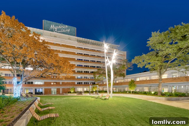 Restored iconic rooftop Meadows Building sign with re-lamped lighting
