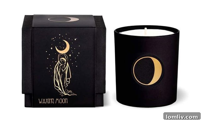 Breathe Meditation and Wellness' Waxing Moon eucalyptus candle, inspiring action and promoting a fresh, clean atmosphere