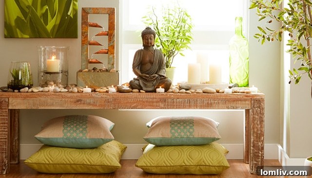 Clever small space meditation ideas: maximizing compact areas with neatly tucked away pillows and clustered items