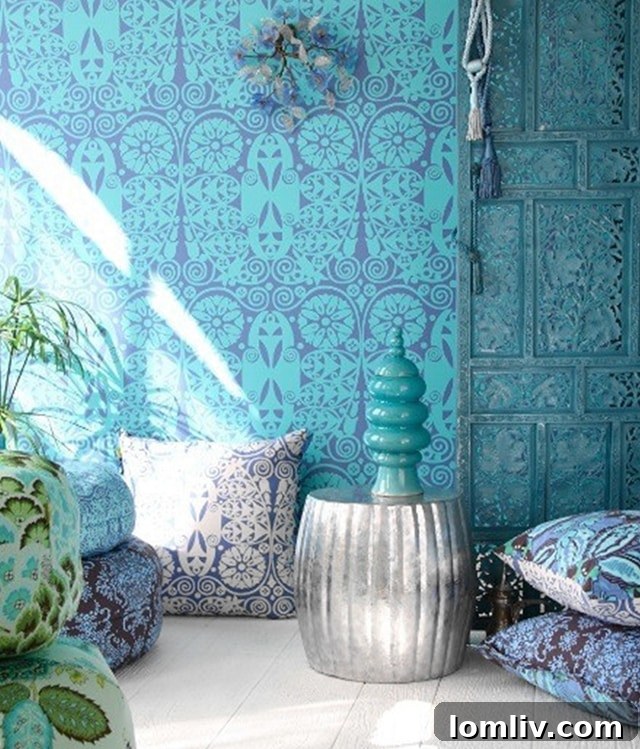 House with Me's serene interior design, featuring shades of blue to evoke feelings of tranquility and peace
