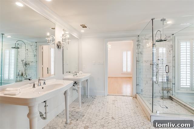 Luxury Primary Bathroom in Dallas Queen Anne Home - Claw Foot Tub and Dual Sinks