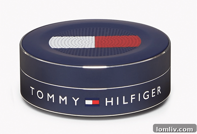 Compact Tommy Hilfiger patriotic-inspired portable wireless speaker