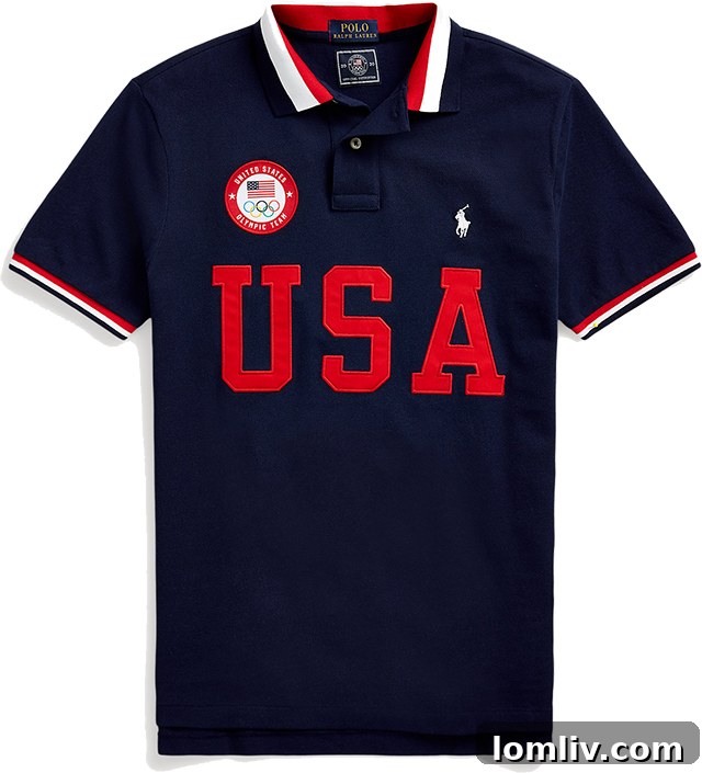 Ralph Lauren His and Her USA Polo shirts, part of a special-edition sportswear collection