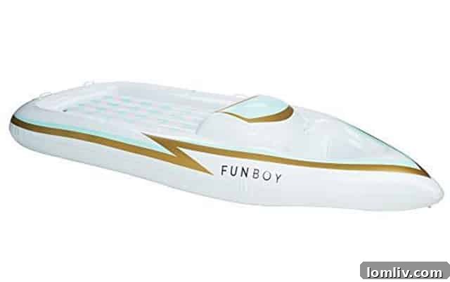 Funboy giant inflatable yacht pool float with cooler and cup holders