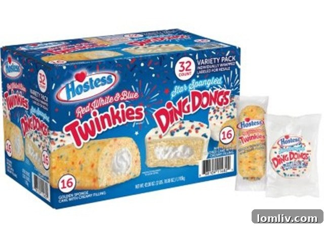 Hostess Red, White & Blue Twinkies and Star-Spangled Ding Dongs variety pack