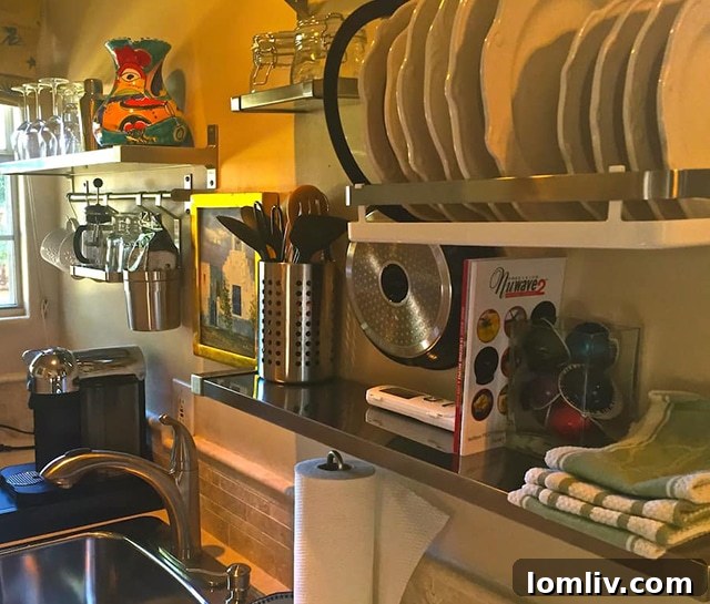 Fully equipped kitchenette with modern appliances