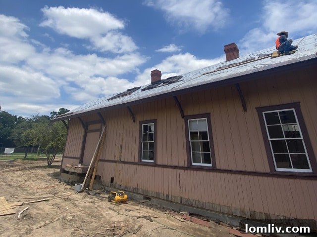 Train depot renovation progress - Heritage Park