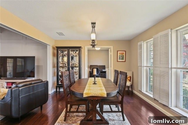 Traditional dining room at 8541 Capri Drive before renovation, featuring classic decor