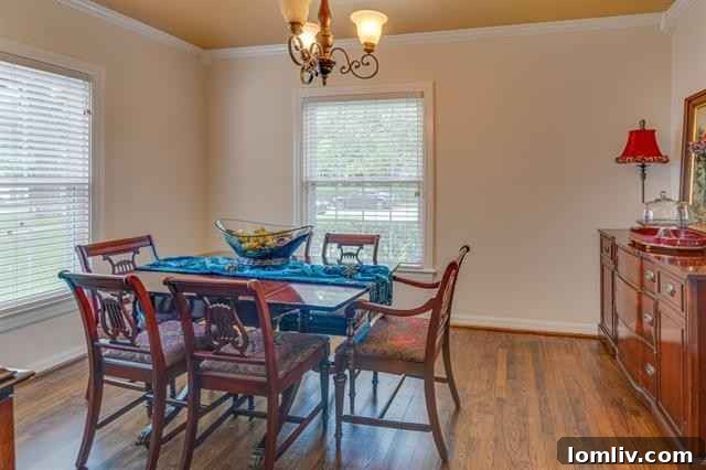 Well-maintained interiors of the Oakhurst cottage, featuring classic oak floors and inviting living spaces