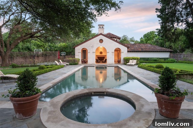 Two-Story Pool Cabana and Guest House Dallas
