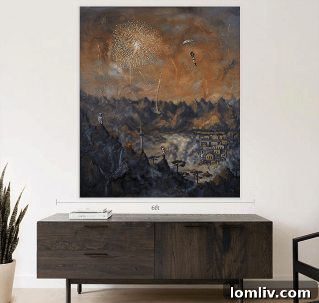 Abstract Fireworks painting by Chinese artist Bo Yang available at Saatchi Art