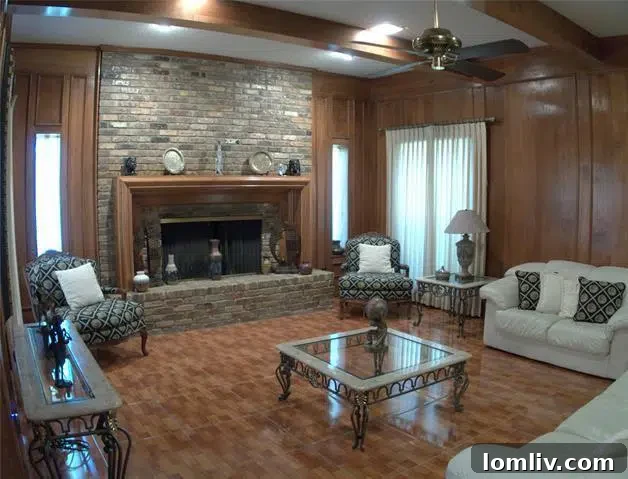 9926 Chimney Hill Lane - Living Room with Cedar Beams
