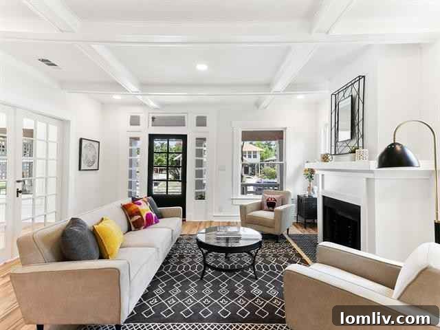 Renovated Fairmount Bungalow Interior Bright White and Wood Accents