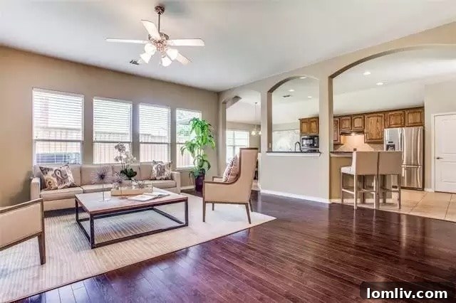 Open-concept kitchen with island seating