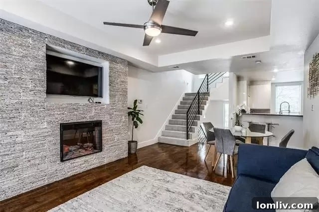 Contemporary dining space in Dallas condo