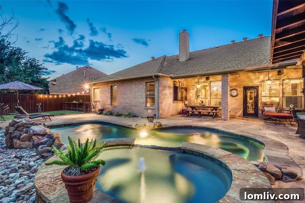 Expansive Backyard with Sparkling Pool in Murphy, TX