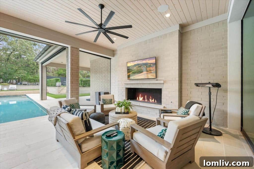 Resort-style backyard with oversized pool, spa, and covered patio at 1501 Moss Lane